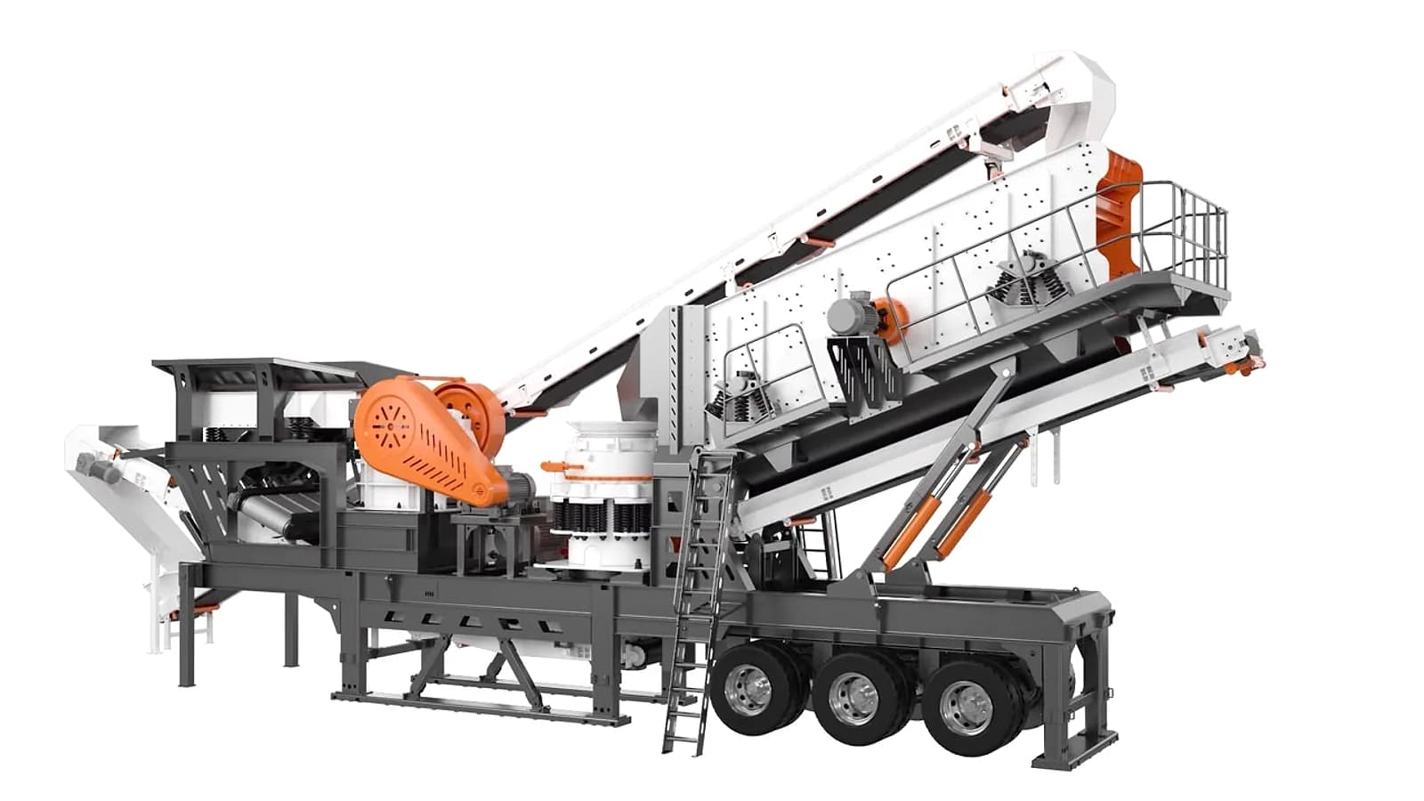 Mobile crushing and screening plant representing the business portfolio