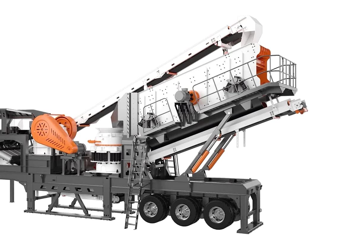 Mobile crushing and screening plant